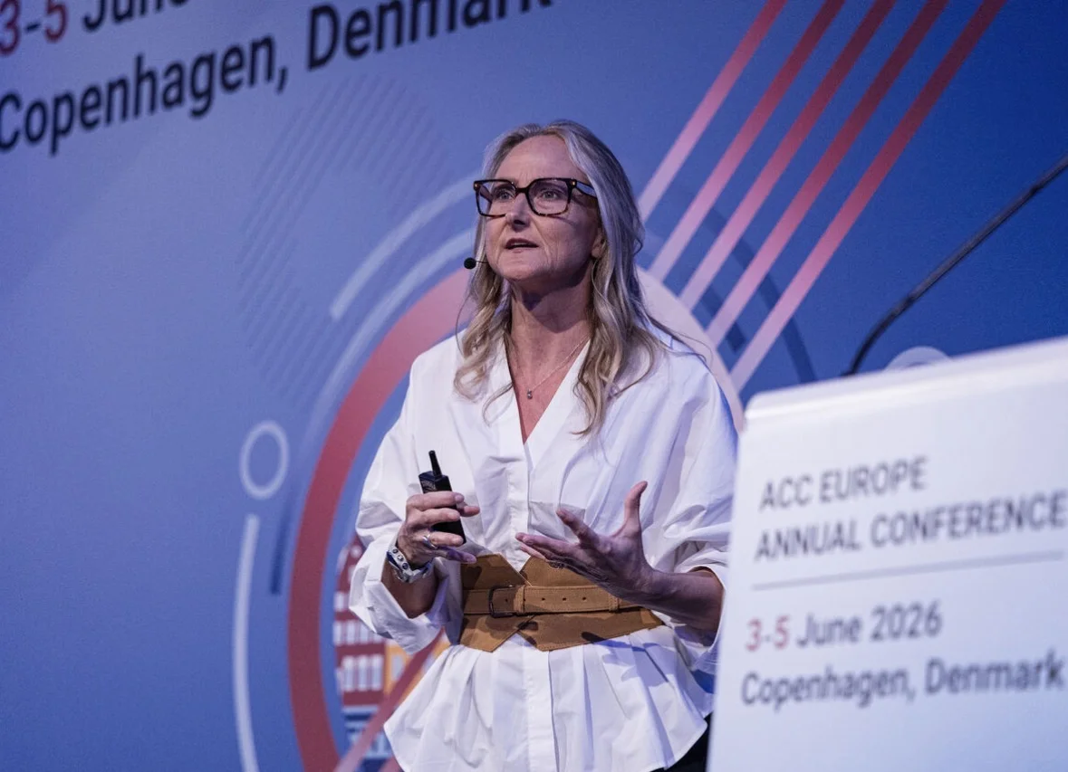 Helena speaking at ACC Europe Annual Conference, Copenhagen
